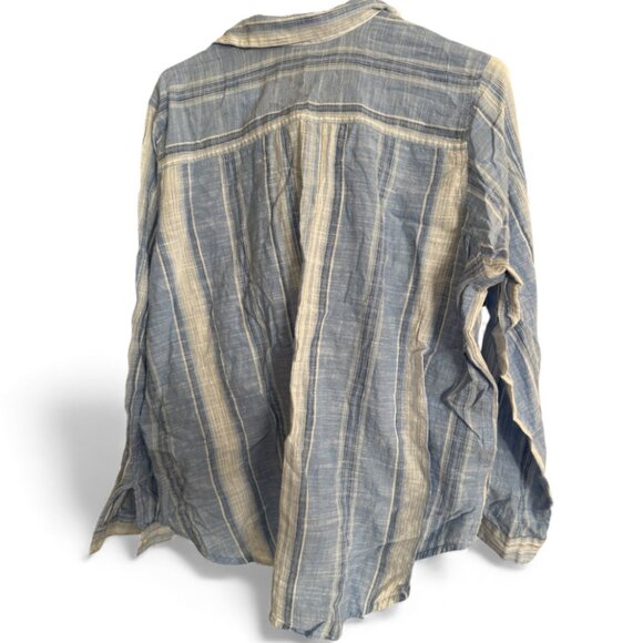 Women’s Westport Blue + White Casual Button Down Shirt Size 2X - Picture 2 of 3